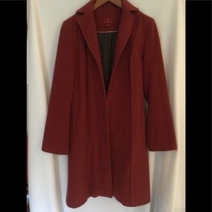 Red winter dress coat